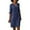 Dark Blue, variant on Women's Casual Dresses Linen Short Sleeve Holiday Semi Casual V-Neck Mini Dress in Solid Color for Women Summer Dress Purple XXL