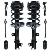Detroit Axle Replacement for Hyundai Tucson Kia Sportage Front Strut w/ Coil Spring, Inner & Outer Tie Rod End w/ Boot Assembly - 8pc