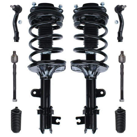 Detroit Axle Replacement for Hyundai Tucson Kia Sportage Front Strut w/ Coil Spring, Inner & Outer Tie Rod End w/ Boot Assembly - 8pc