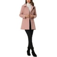 thumbnail image 2 of Abrigo largo de invierno de doble botonadura con cuello Peter Pan para mujer Inspire Chic en rosa polvo 3XL, 2 of 6