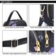 thumbnail image 4 of Bolso bandolera para teléfono para mujer, bolso de hombro tipo billetera de nailon, monedero para teléfono celular con cremallera de 3 capas y correa ajustable (patrón negro 2), 4 of 5