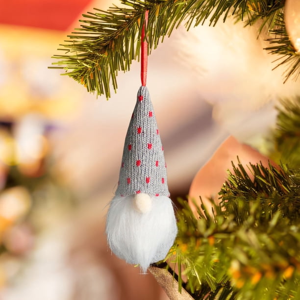 Adornos navideños, adornos navideños, regalos navideños, suministros de decoración navideña, muñeco de hombre del bosque de lana tejida, colgante pequeño, muñeco sin rostro, colgante de decoración par