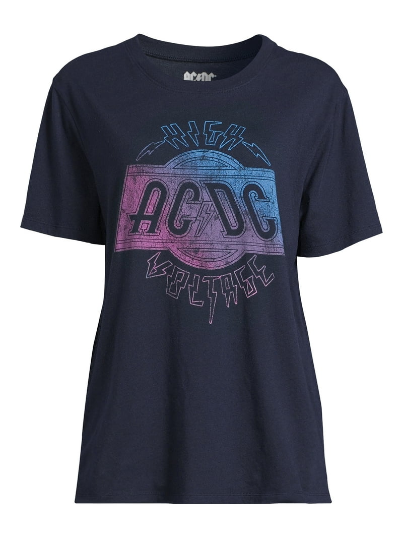 Time And Tru Women's AC/DC the Band Graphic Tee with Short Sleeves