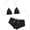 Black, variant on Womens Bikini Sets Summer Polka Dot Two Piece Swimsuit High Waist Push Up Beach Swimwear Pink S