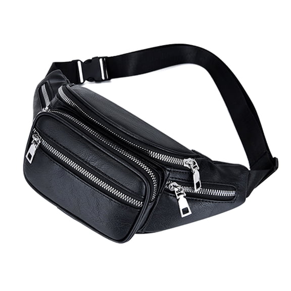 PU Leather Waist Packs Money Belt Bags Fanny Adjustable Bum Hip Travel Pouch for Cross Running Belt Shoulder Tie Cycling