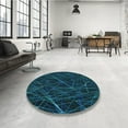 thumbnail image 4 of Ahgly Company Machine Washable Indoor Square Transitional Dark Cyan Green Area Rugs, 4' Square, 4 of 7