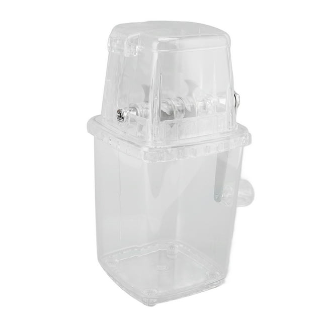 Concasseur à Glace à Manivelle, Acier Inoxydable Durable Concasseur à Glace Manuel Multifonctionnel pour la Maison Transparente