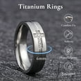 thumbnail image 5 of King Will Men's Titanium Wedding Band - 6mm Polished Band with Step Edges and Cross Design Featuring White Zirconia Insets Comfort Fit, Size 13, 5 of 8