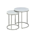 thumbnail image 5 of ACME Zaidee Metal Nesting Table Set with Marble Top in Nickel (Set of 2), 5 of 5