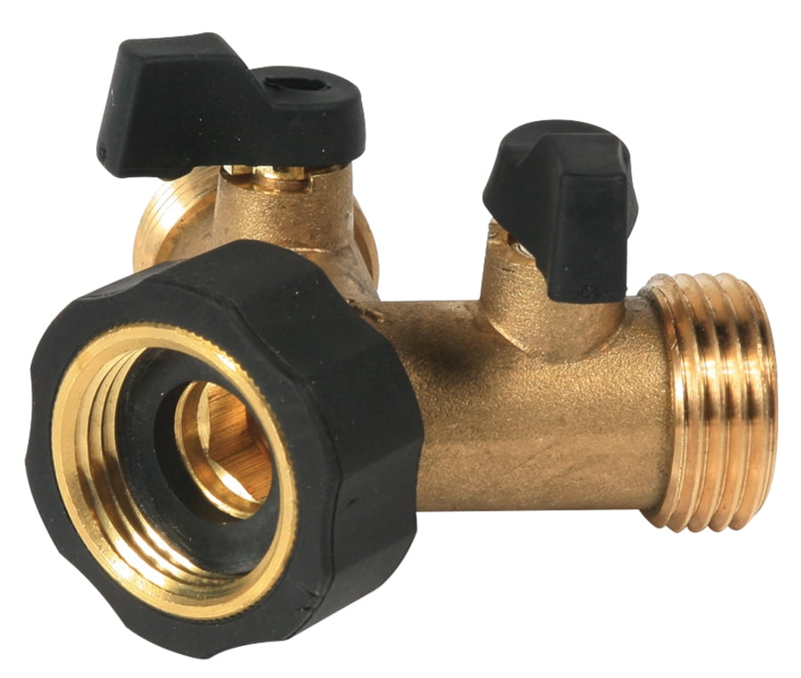 Camco Stainless Steel Solid Brass Water Wye Valve Easy Grip Valve