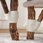 Sopapets 44H Cat Tree Tower Natural Wood With Scratching Posts&Real Branch Design, Heavy Duty Aesthetic Cat Tower for Large Cats, Apricot