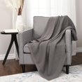 thumbnail image 4 of Recycled Waffle Knit Throw, Grey (50" x 60") by Nemcor, 4 of 6