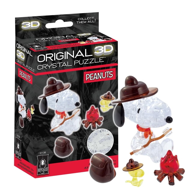 Puzzle de cristal 3D Bepuzzled Peanuts Snoopy Campfire