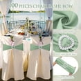 thumbnail image 5 of 100 Pcs Spandex Chair Sashes with Heart Shaped Buckle Slider Stretch Chair Cover Band Universal Elastic Ties for Wedding Banquet Event Party Decoration(Sage Green), 5 of 14