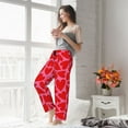 thumbnail image 4 of Uemuo Red Love Heart Pattern Women's Wide Leg Palazzo Lounge Pants with Pockets Light Weight Loose Comfy Casual Pajama Pants-Medium, 4 of 9