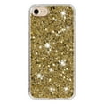 thumbnail image 3 of Allytechgroup Glitter Bling Case Compatible with Apple iPhone SE 2022/2020 3rd 2nd Gen iPhone 7 8 for Girls Women, Slim Fit Soft TPU Back Cover Anti-Scratch Bumper Shockproof Phone Case, Gold, 3 of 5