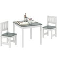 thumbnail image 1 of Qaba Kids Table and Chairs Set, Toddler Table and 2 Chair Set, Grey, 1 of 10
