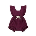 thumbnail image 1 of Fortune 0-24m Baby Girl Summer Ruffles Romper Fly Sleeve Bow Cotton Jumpsuits, 1 of 5