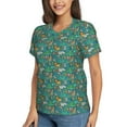 thumbnail image 2 of Xecao Jungle Animals for Women's V-Neck T-Shirts-Elegant Half-Sleeve Tops Perfect for Summer-Small, 2 of 5