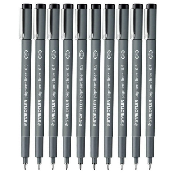 Bolígrafos Fineliner STAEDTLER Pigment Liner de 0,5 mm, paquete de 10