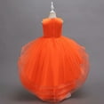 thumbnail image 5 of Akiihool Flower Girl Dress Girls Dress Sequined Mesh Tutu Skirt Flowert Embroidered Dress Dance Performance Dress(Orange,9-10 Years), 5 of 9
