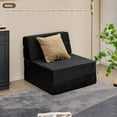 thumbnail image 6 of Costway Tri-Fold Fold Down Chair Flip Out Lounger Convertible Sleeper Bed Couch Dorm New Black, 6 of 9