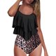 thumbnail image 4 of Traje de baño de talle alto para mujer Top de volantes con volantes de dos piezas con parte inferior fruncida Fridja nalpqowj22652, 4 of 5