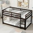 thumbnail image 5 of Espresso Finish Solid Wooden Twin over Twin Floor Bunk Bed Featuring a Ladder and Storage Space, 5 of 20