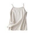 thumbnail image 2 of Tank Tops for Women Plus Size Sleeveless V-Neck Solid Color Pleated Hem Split Camisoles Beige XL, 2 of 6