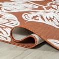 thumbnail image 6 of JONATHAN Y HAWAII 5 x 8 Area Rug, Tobago Two-Tone Monstera Leaf - Orange/Ivory, HWC100A-5, 6 of 10