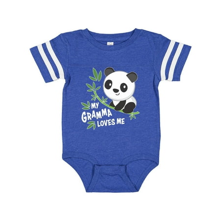 

Inktastic My Gramma Loves Me- cute panda Gift Baby Boy or Baby Girl Bodysuit