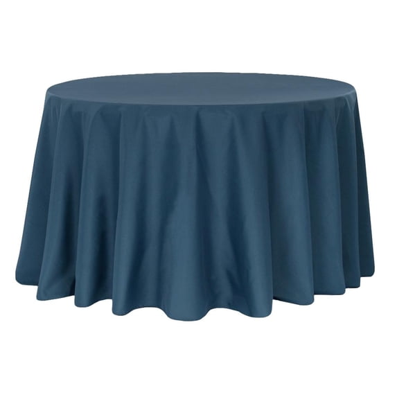1 Pc, Economy Polyester Tablecloth 120" Round - Navy Blue For Occasional Use, One-Time Events, Or Casual Affairs