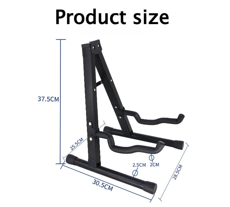2 Pack A-Frame Folding Guitar Stand with Non-Slip Rubber and Foam Arms, Metal Guitar Stand for Acoustic, Electric, Bass, Ukulele, Banjo
