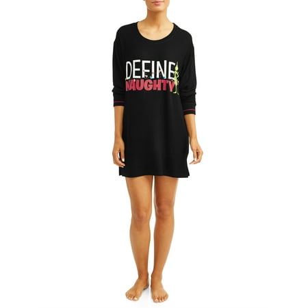 Grinch Women's and Women's Plus Define Naughty Sleepshirt