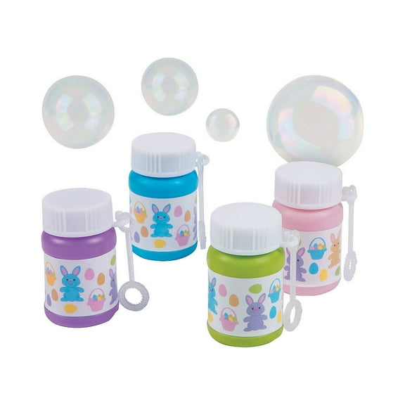 Fun Express Mini Easter Egg Hunt Bubble Bottles, 1 oz, Party Favors, 24 Count