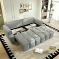 thumbnail image 2 of LLappuil 90" Cloud Couch, Oversized Floor Sofa Convertible Sofa Bed King Size, Teddy Sofa Couch for Living Room Light Gray, 2 of 9