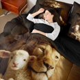thumbnail image 5 of Manfei Jungle Lion Sheep Full Size Bedding Sets, Vintage Western Bible Full Size Bed in a Bag, Dark Brown, Black Reversible, 7pcs, 5 of 6