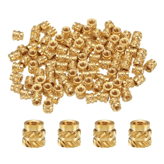 100 Packs M2 Threaded Inserts Brass Heat Set Insert M2x3.5mm, OD 3.5mm Knurled Insert Nuts