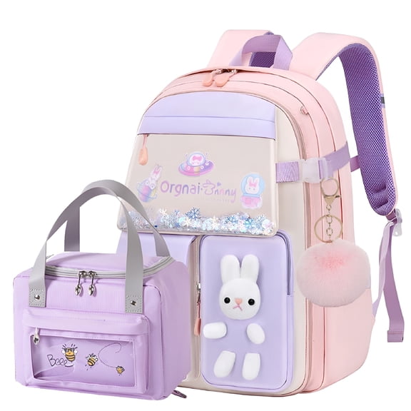 GASTROPOD 2026 New Bunny Backpack with Lunch Bag Pendant for School,Travel,Casual,Shopping,Park