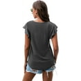 thumbnail image 3 of JWD Summer Ruffle Short Sleeve Knit Tunic Tops Shirts Tank Tee Blouse For Women, 3 of 7