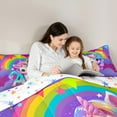 thumbnail image 4 of Manfei Animal Unicorn 7-Piece Twin Bedding Sets,Rainbow Initial Bedding Comforter Set,Starry Sky Breathable Sheet Sets,Breathable Flower Room Decoration,Reversible, 4 of 7