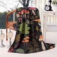 thumbnail image 2 of Colorful Mushroom Leaf Black Pattern Blanket,Comfortable Soft Lamb Wool Throw Blanket,All Season,Warm Lightweight Blankets for Sofa Bed Couch Living Room Chair,40"x50", 2 of 4