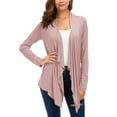 thumbnail image 6 of Urban CoCo Women's Long Sleeve Irregular Hem Cardigan (Lavender, L), 6 of 6