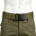 thumbnail image 5 of TEAJOPSUU Men's Lightweight-Duty Nylon Belt with Quick Release Plastic Buckle- Adjustable Utility Belt for Outdoor Work Hiking Cargo Pants Trim to Fit Olive Green, 5 of 6