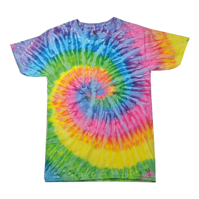 Colortone Womens Rainbow Tie-Dye Short Sleeve Heavyweight T-Shirt