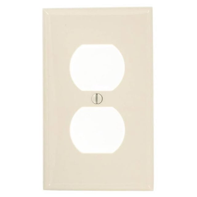 Duplex Device Receptacle Wallplate, Light Almond