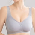 thumbnail image 4 of YWDJ Push up Bras for Women Plus Size Padded Pullover Sleep Bras Size Large No Wires Comfy Bras Wide Strap Full Coverage Wrap Lounge Bras Padded Plus Size Comfortable Bras Solid Bras Gray M, 4 of 5