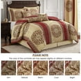 thumbnail image 4 of Lanco Medallion 9 Piece Red and Gold Comforter Set, California King Size Jacquard Bedding, All Season Bedding Set, Bed Skirt, Pillows & Shams, Curtains, 4 of 8