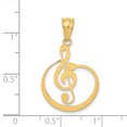 thumbnail image 2 of Collier Charme Clé de Musique en Or Jaune 14k avec Pendentif Musical, 2 of 6