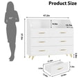 thumbnail image 2 of TROPOW 6 Drawers for Bedroom with Charging Station, Natural Wood Durable Dressers & Chests of Drawers with LED Light and Charging Station, TV Stand, Nursery, Entryway, Hallway, 2 of 7